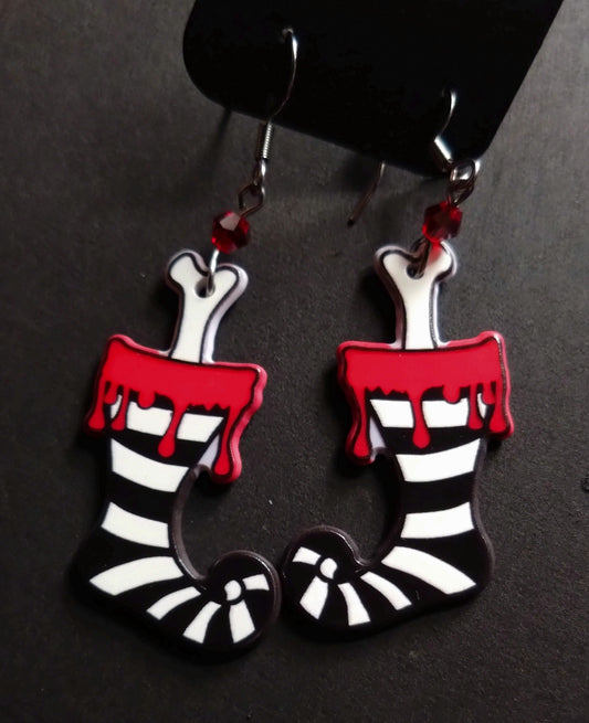 Gothic Christmas stocking acrylic earrings